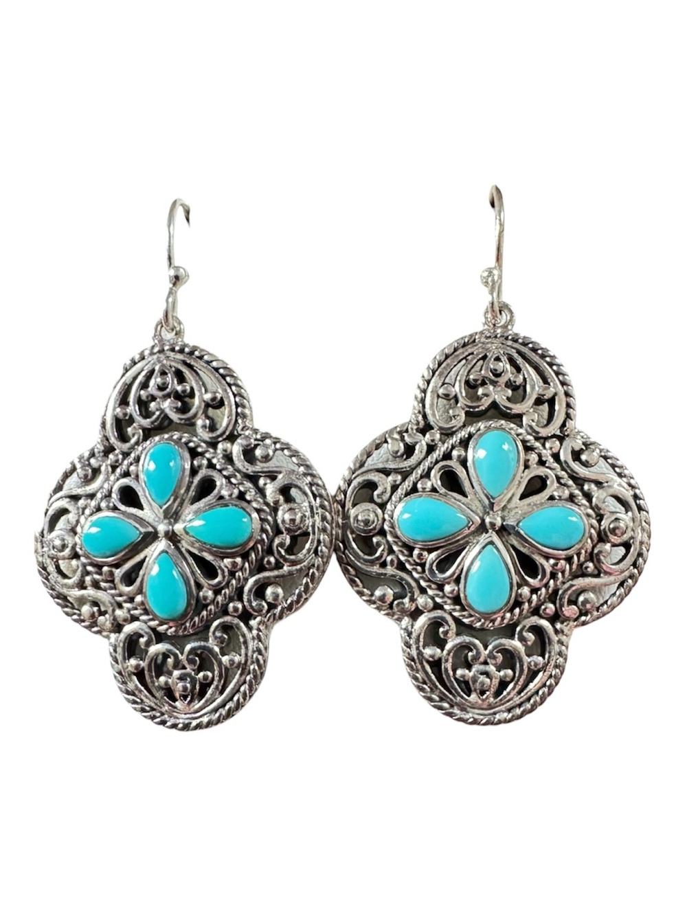 Samuel B. Artisan Sterling Silver Sleeping Beauty Turquoise Drop Earrings